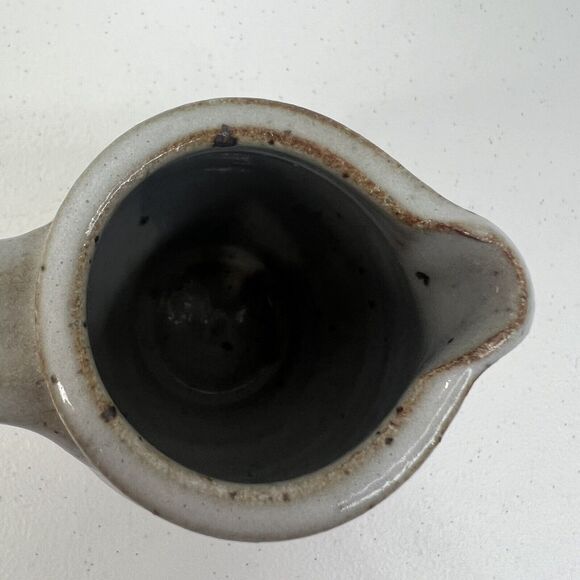 Vtg Signed Studio Art Pottery Stoneware Salt Glazed Cobalt Leaf Feather Design - Picture 7 of 10